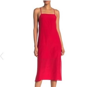 Madewell Silk Cross-Back Midi Dress